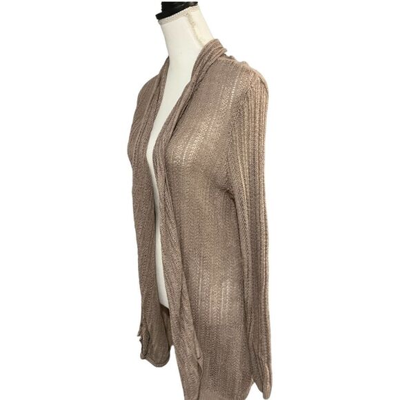 Tahari Sweaters - Tahari XL tan linen open cardigan EUC